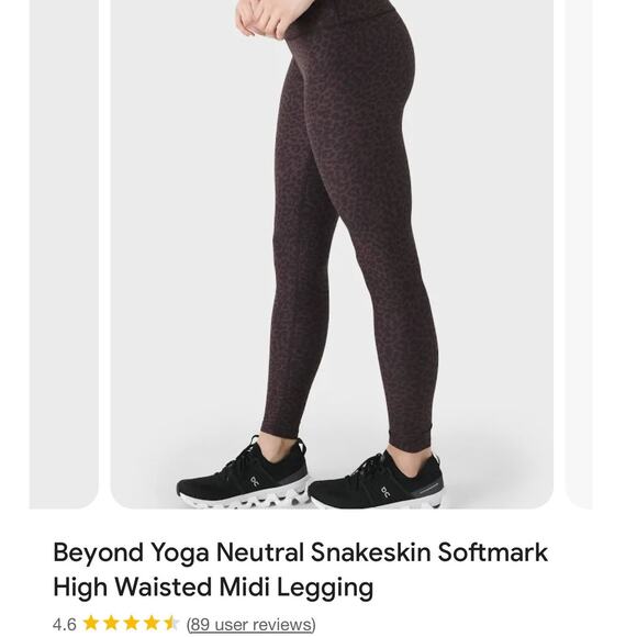 Beyond Yoga SoftMark Leopard Print High-Waisted Midi Leggings Large - Picture 2 of 12